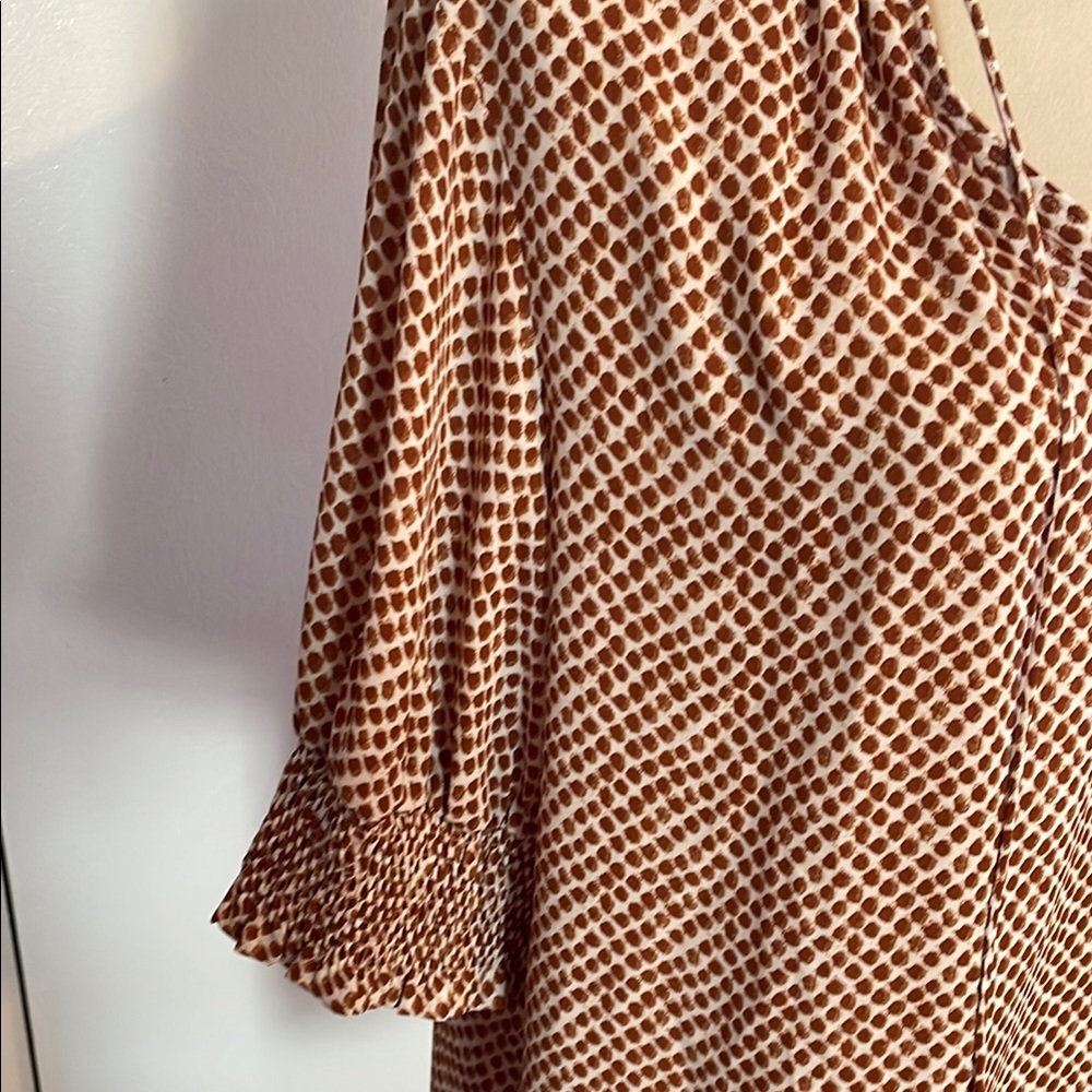 Women's Brown Patterned Top - Picture 4 of 6